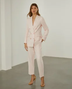 Calças chino clássicas com linho