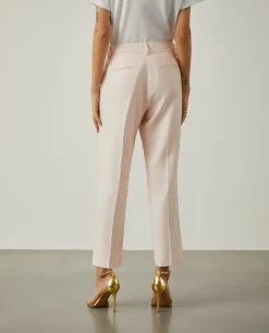 Calças chino clássicas com linho