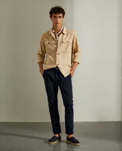 Calças Chino com pregas