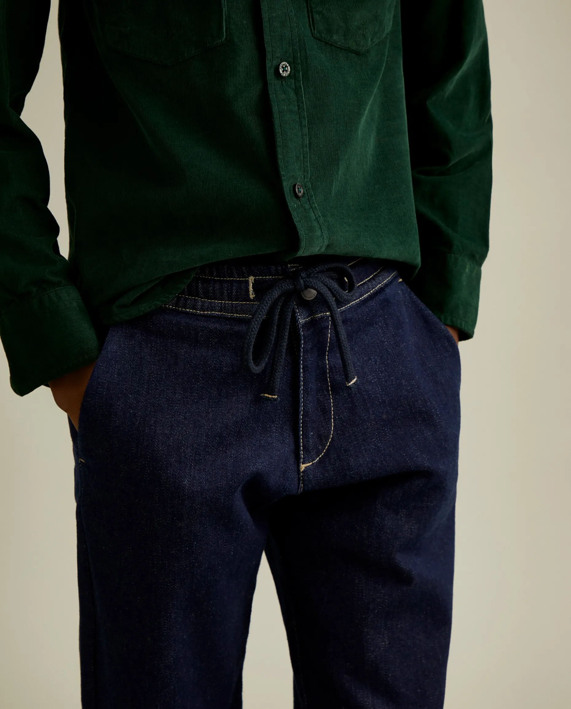 Calças chino de ganga