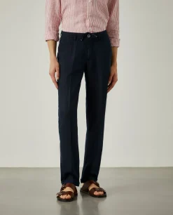 Calças chino em linho com cordão