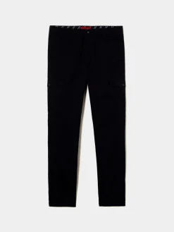 Calças chino estilo cargo slim fit