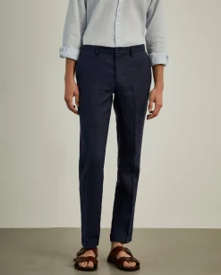 Calças chino regular fit em linho