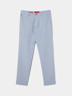 Calças chino slim fit padrão de riscas