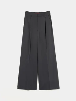 Calças clássicas largas com pregas