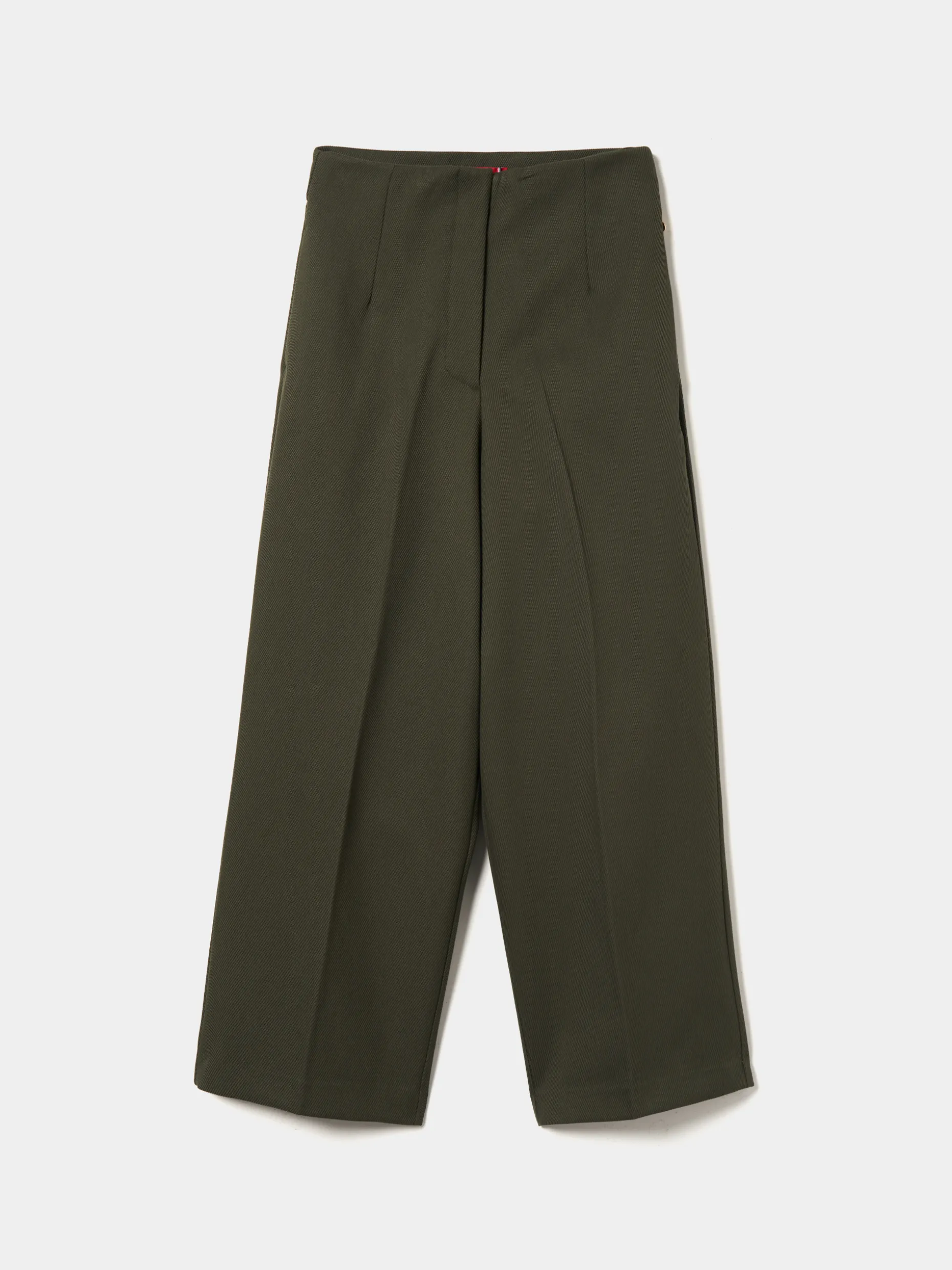 Calças cropped texturizadas