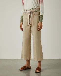 Calças culotte com cinto