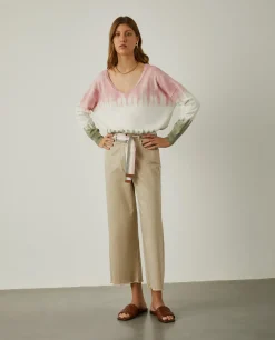 Calças culotte com cinto