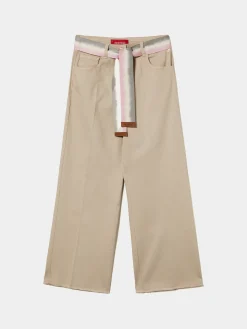 Calças culotte com cinto