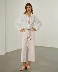 Calças culotte com cinto