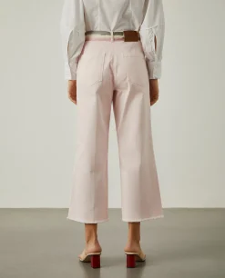 Calças culotte com cinto