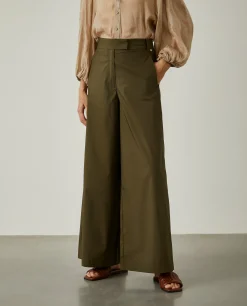 Calças culotte com cintura ajustável