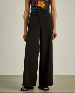 Calças culotte com cintura ajustável