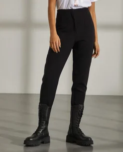 Calças de cintura subida