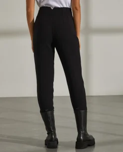 Calças de cintura subida