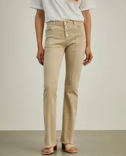 Calças de ganga com cintura subida