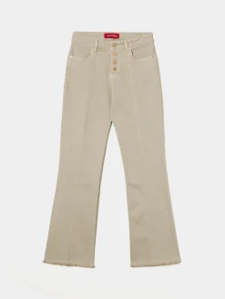 Calças de ganga com cintura subida