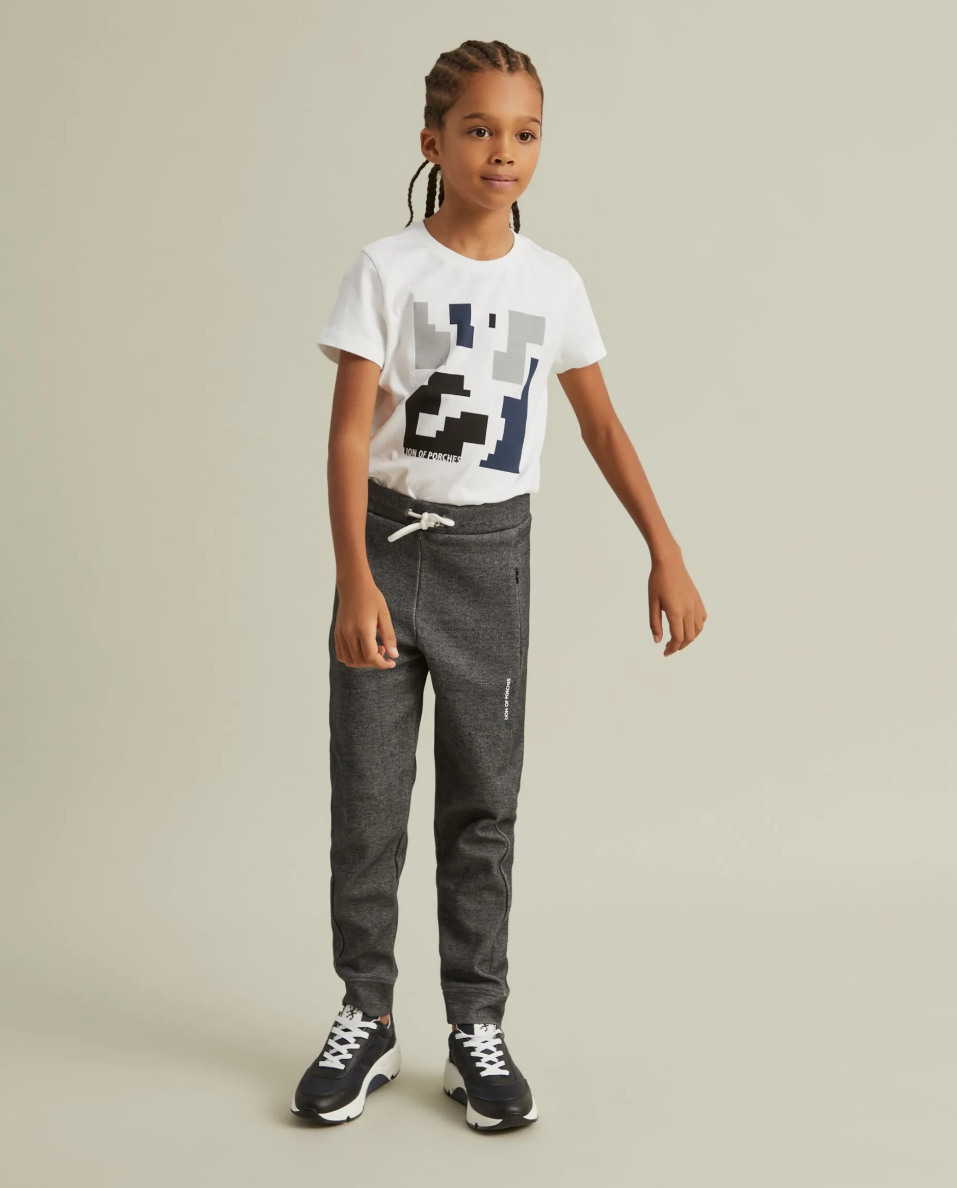 Calças de malha com cordão