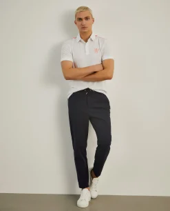 Calças de malha com cordão