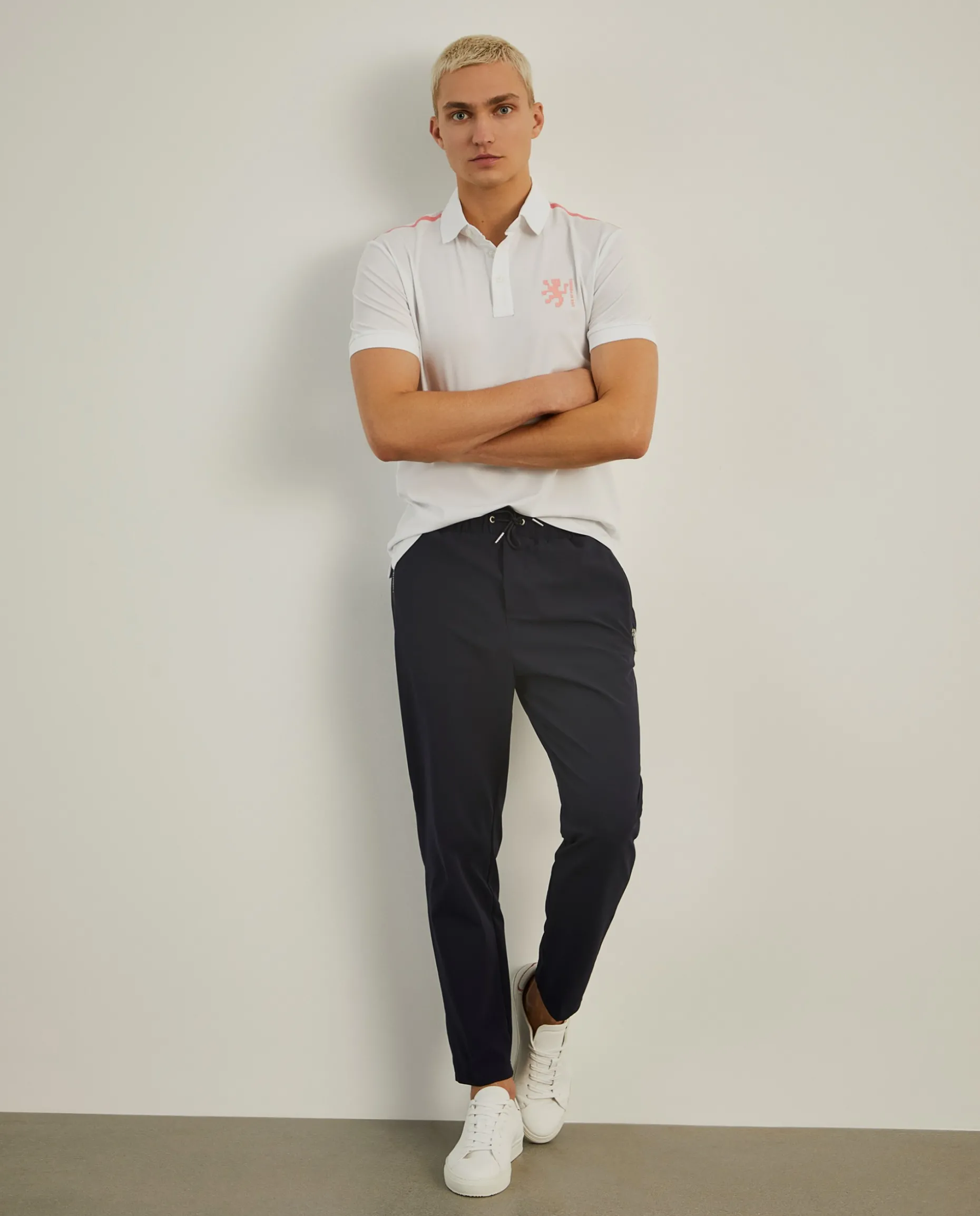 Calças de malha com cordão