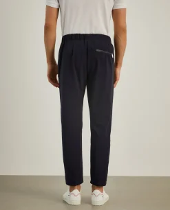 Calças de malha com cordão