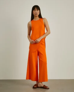 Calças de malha de perna larga