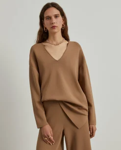 Calças de malha perna larga