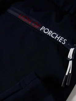 Calças de malha riscas em contraste