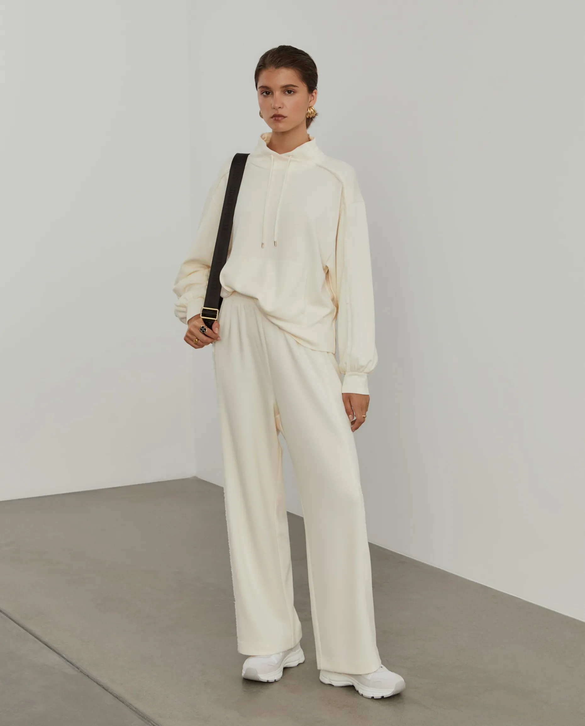 Calças de malha wide leg