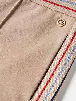 Calças de malha wide leg com riscas