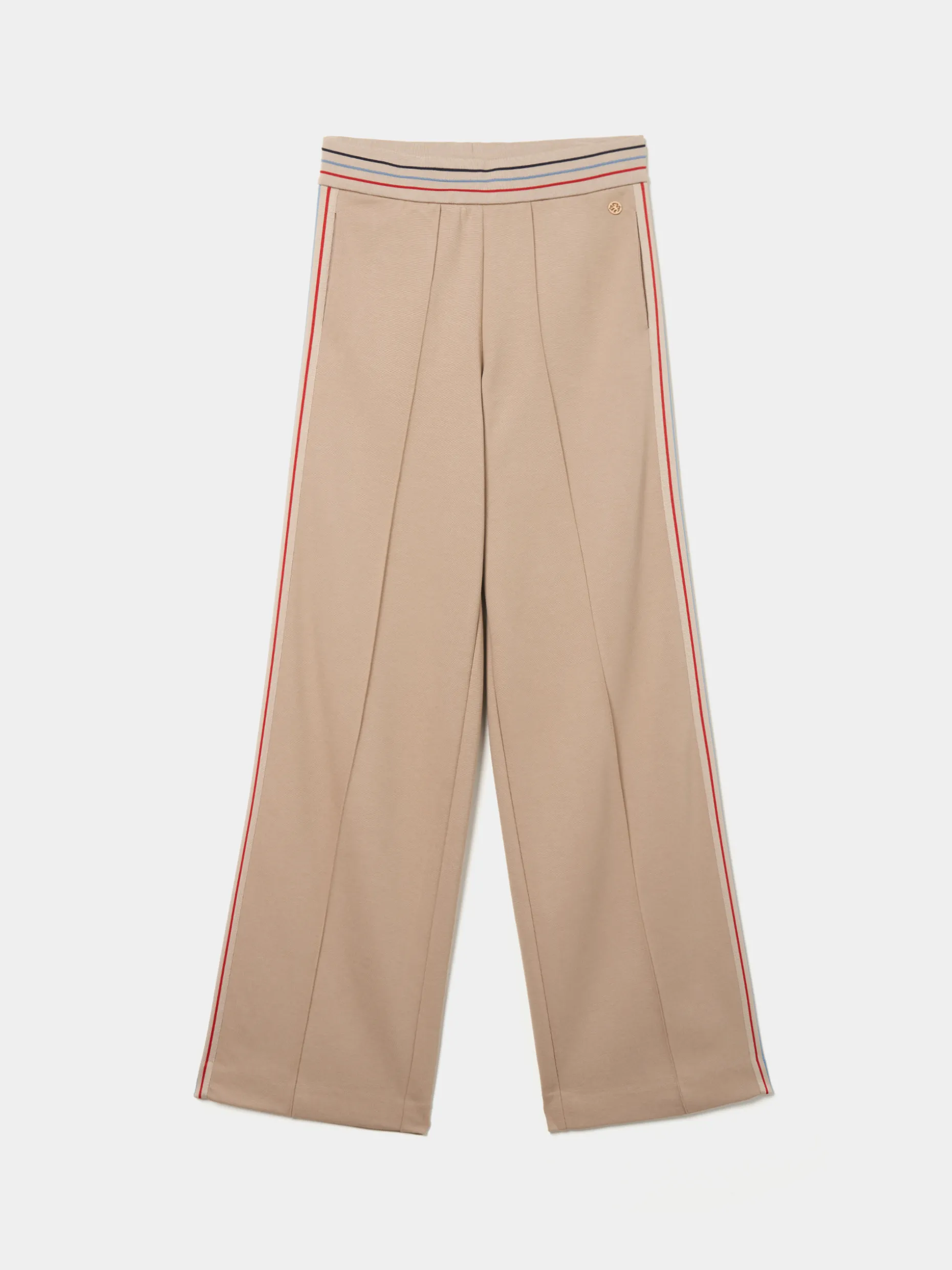 Calças de malha wide leg com riscas