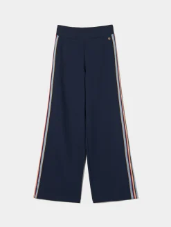 Calças de malha wide leg com riscas