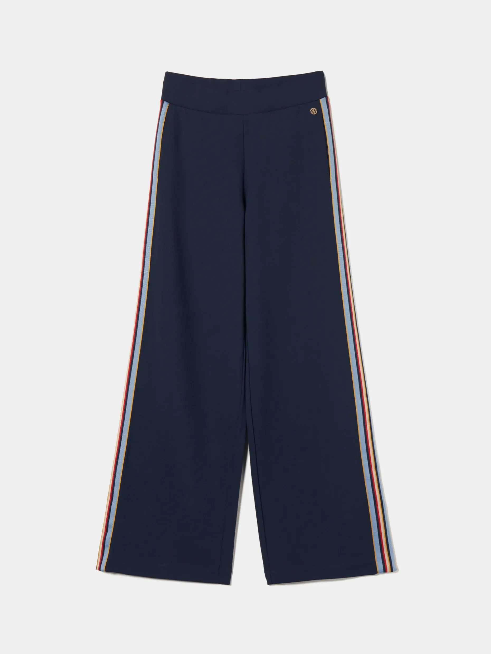 Calças de malha wide leg com riscas