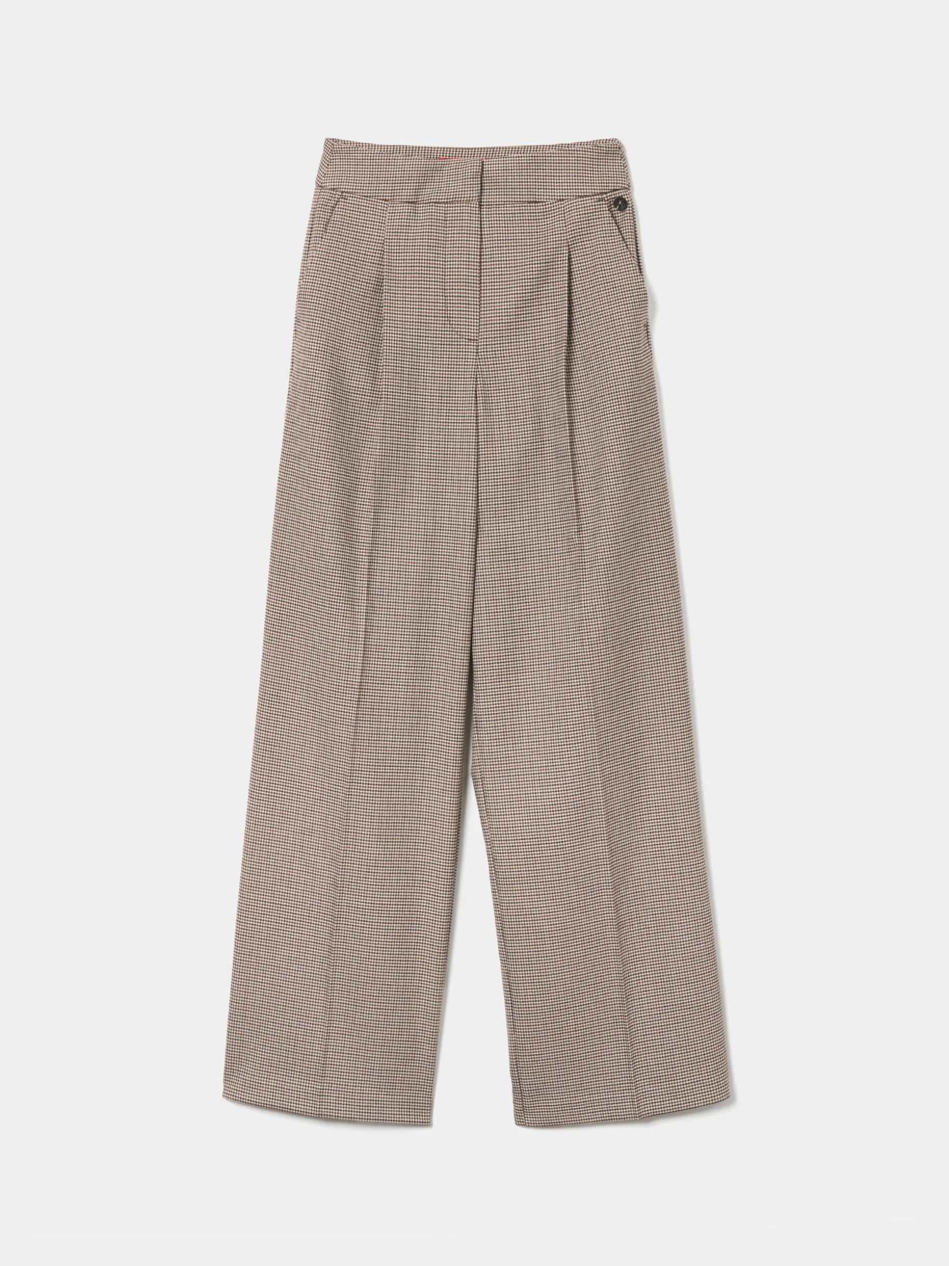 Calças de pregas pied de poule