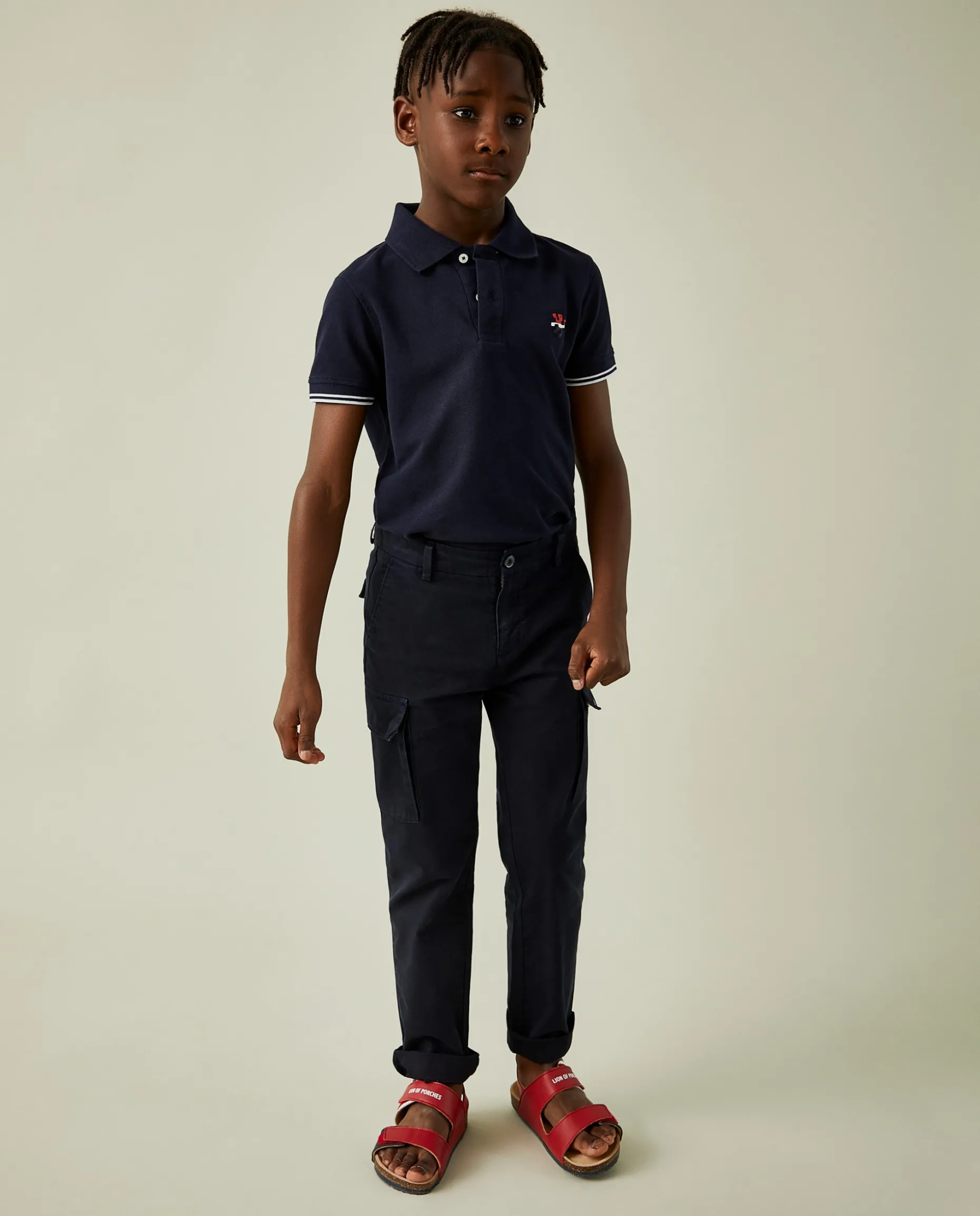 Calças de sarja com bolsos