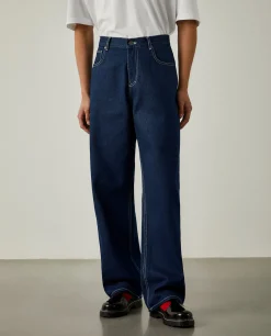 Calças denim loose fit Lion x Paatiff