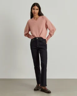 Calças denim regular fit lavagem escura