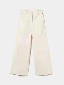 Calças denim wide leg