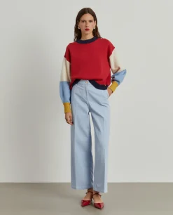 Calças denim wide leg