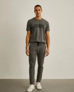 Calças em malha com cordão