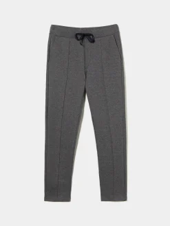 Calças em malha com cordão