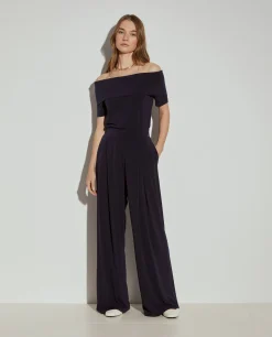 Calças fluidas wide leg