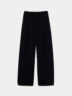 Calças fluidas wide leg