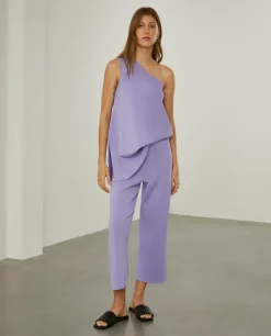 Calças largas de malha