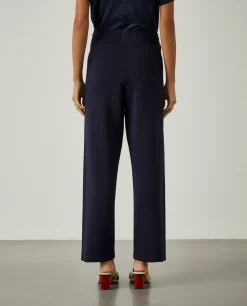 Calças largas de malha