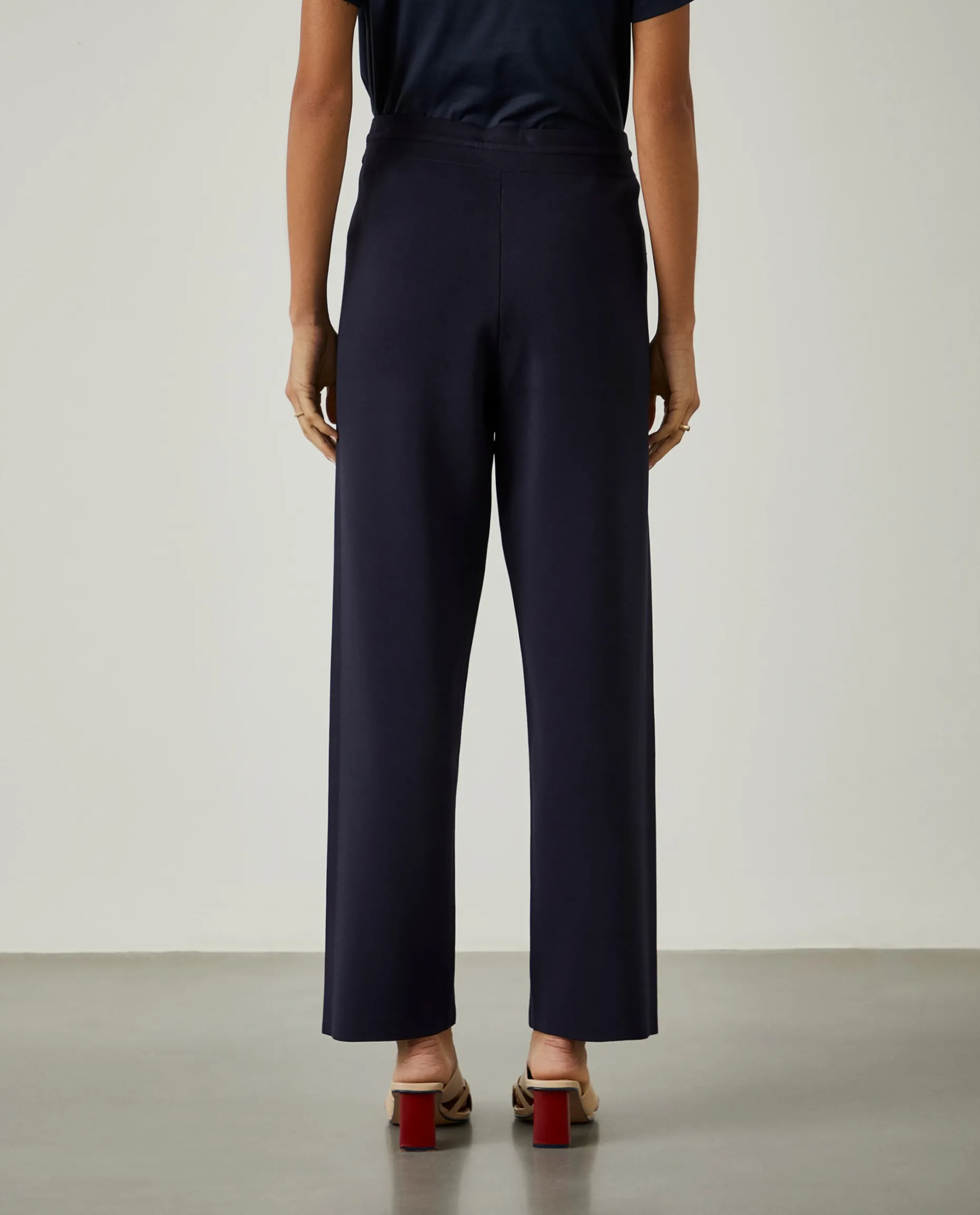 Calças largas de malha