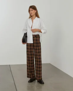 Calças largas xadrez