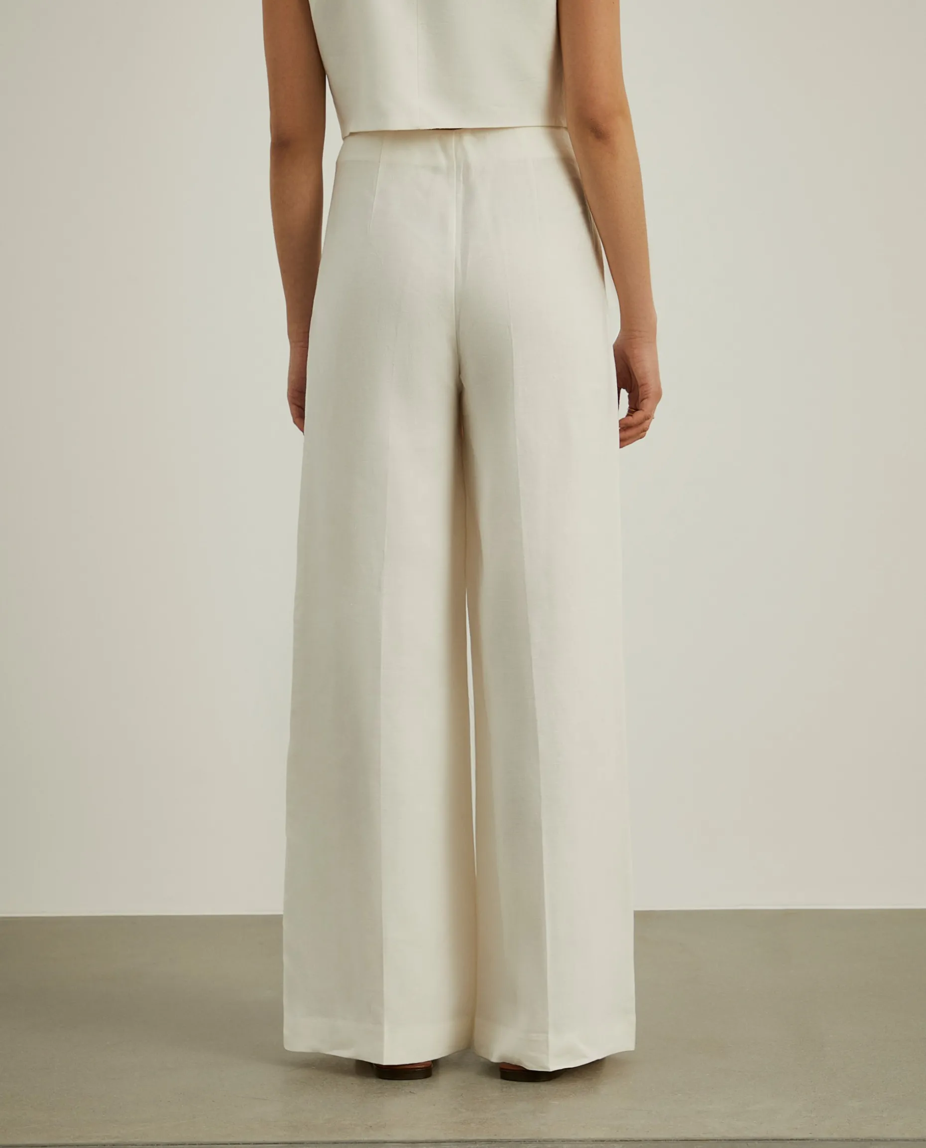 Calças pantalona 100% linho