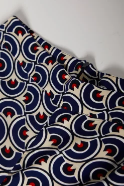 Calças pantalona com padrão geométrico