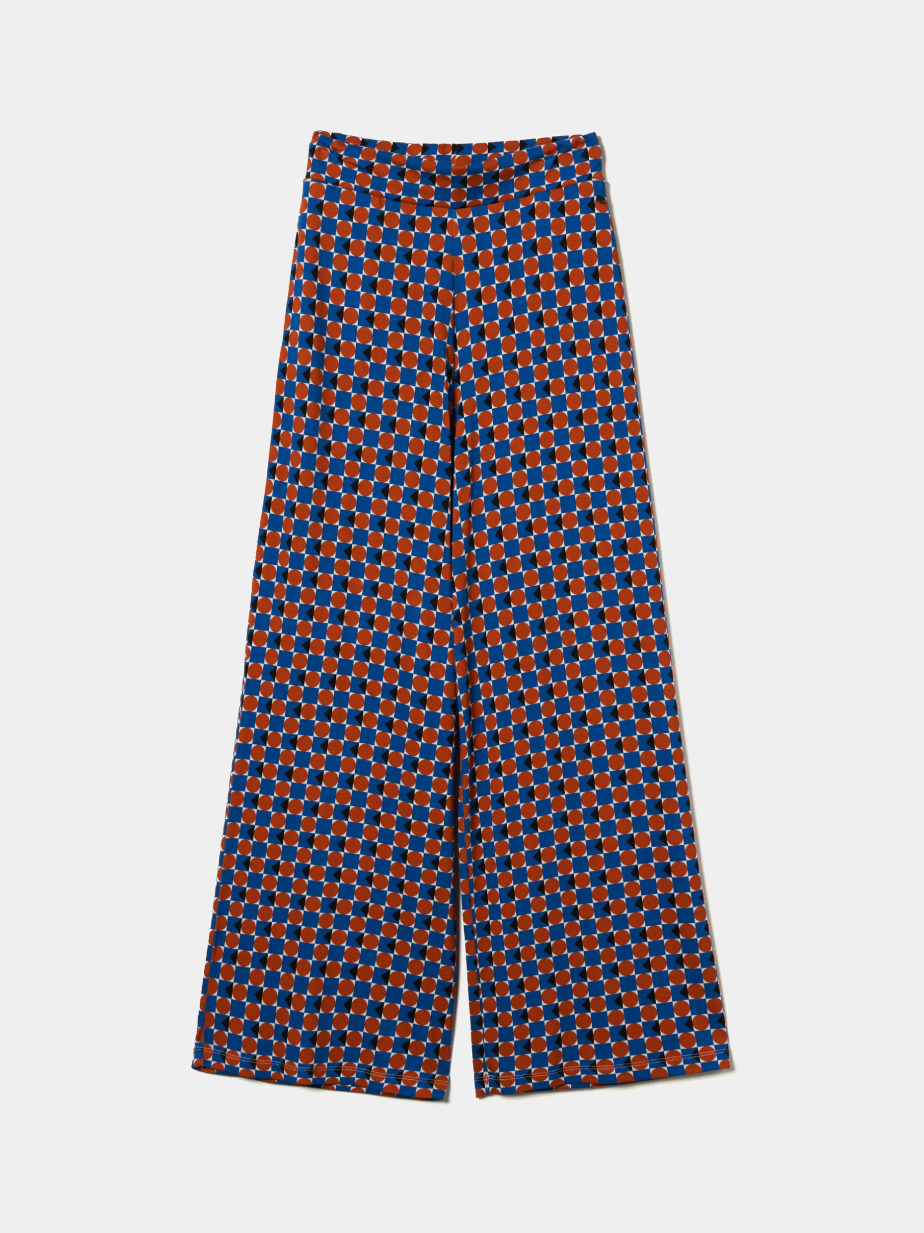 Calças pantalona de malha com padrão